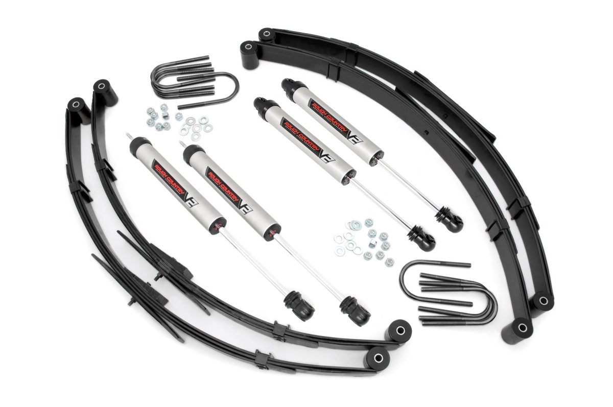 Jeep Wrangler Suspension Lift Kit - Front + Rear - Rough Country - V2 - '87-'95